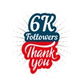 Thank you 6K followers card for celebrating many followers in social network